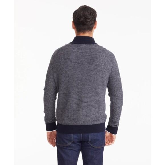 UNTUCKit Belguardo Birdseye Quarter Zip Merino Wool Sweater Men's size Large NWT - Picture 3 of 5